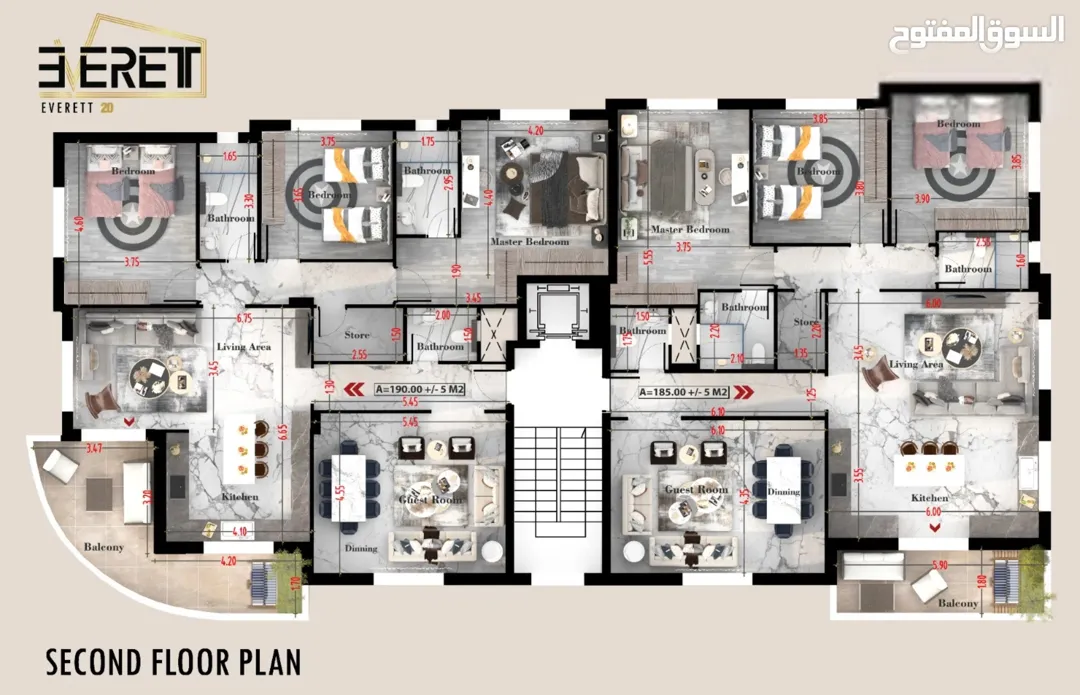 شقة طابق ثاني فاخرة للبيع في شفابدران – 180م2