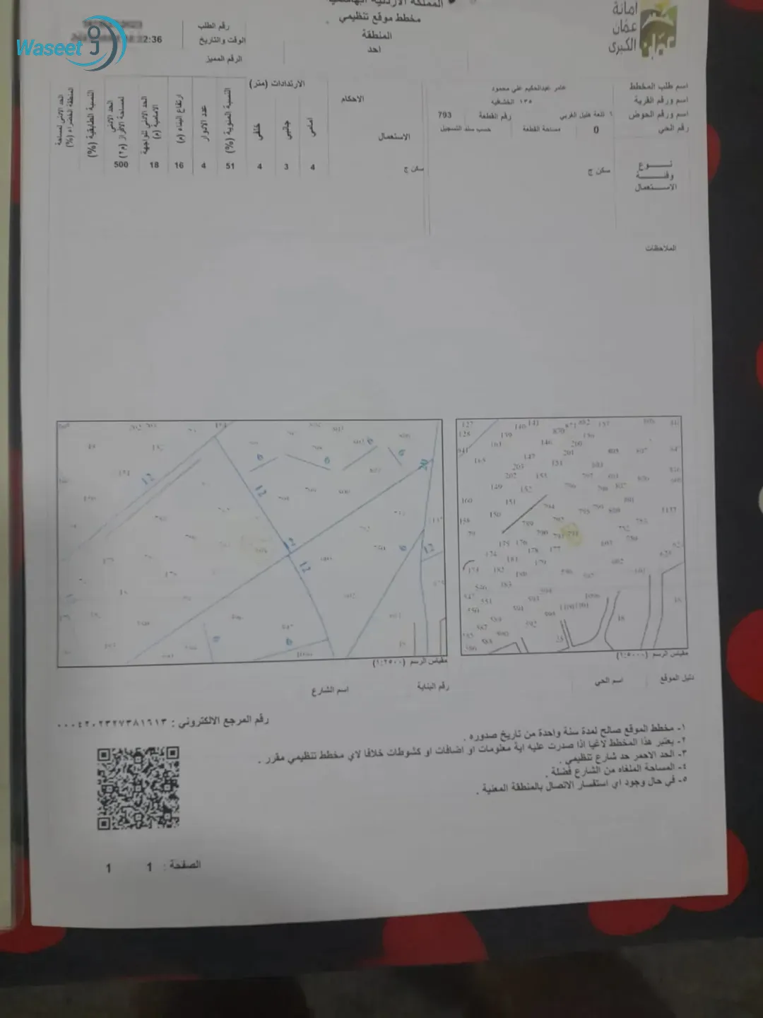قطعه ارض للبيع في خشافية شوابكة مساحة 709 متر صافي على شارعين كوشان مستقل مباشرة 079500671
