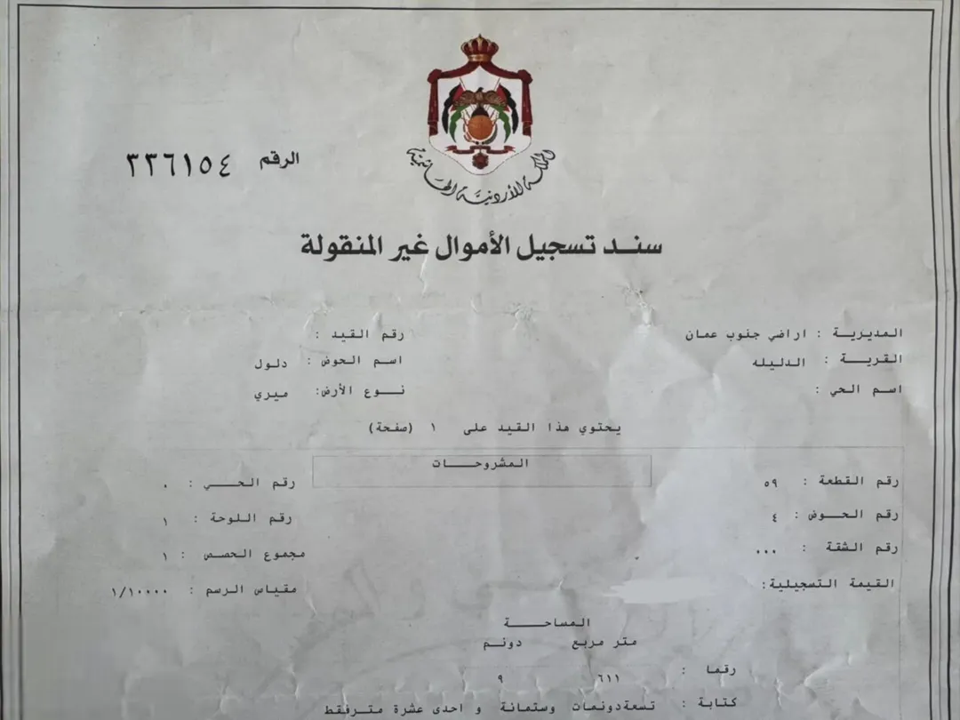 أرض زراعية واسعة للبيع في دليلة الحمايدة، مادبا – مثالية لإنشاء مزرعة