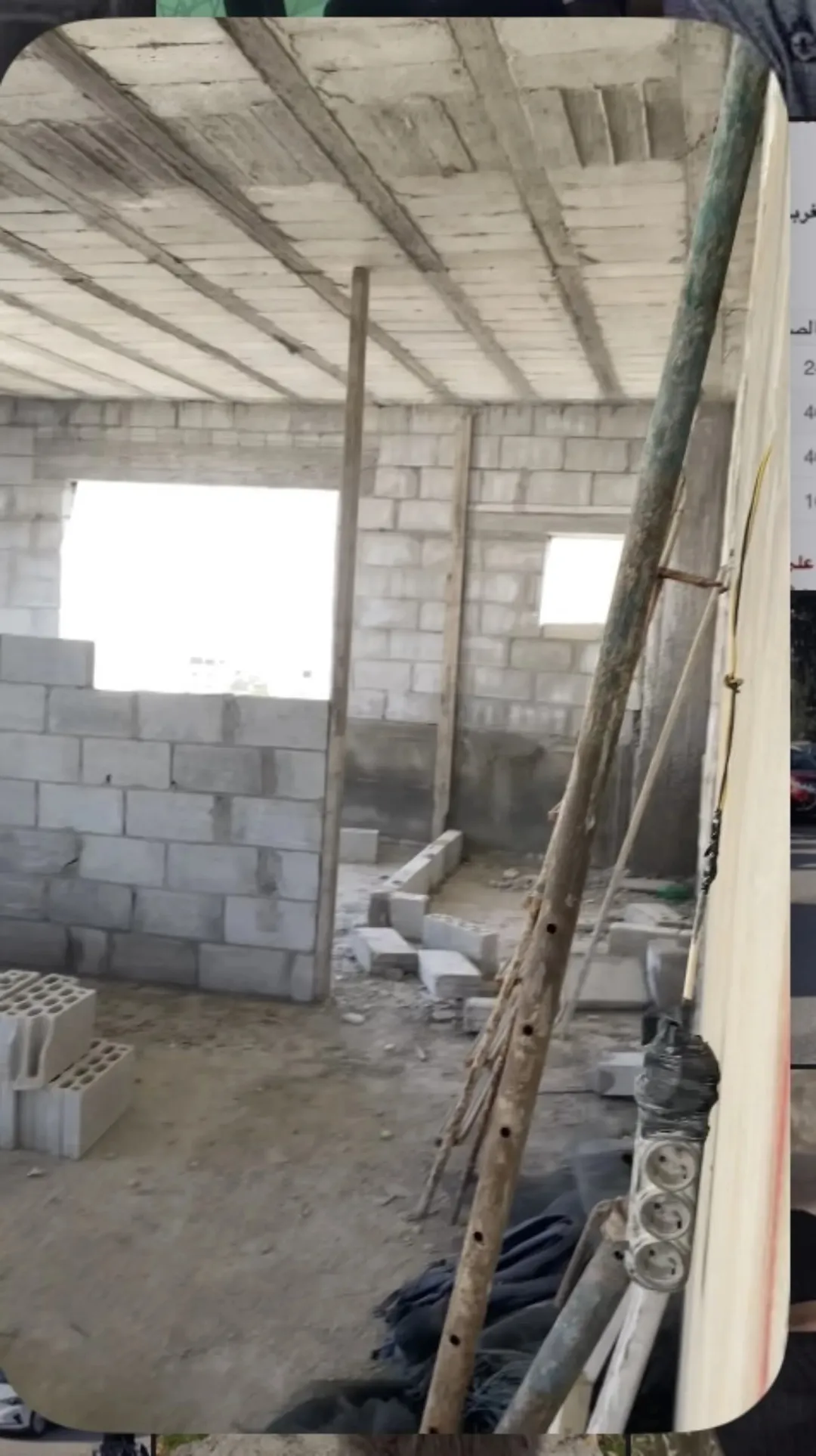 شقة عظم موقع مميز مع روف نظام دوبلكس مميز راقيه قيد الإنشاء في اربد أيدون قرب دوار صحارى شارع احد