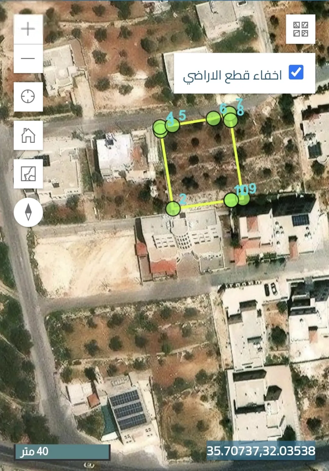 دونم ارض ، فوق شارع الستين ، مطل و كاشف ، البقيع