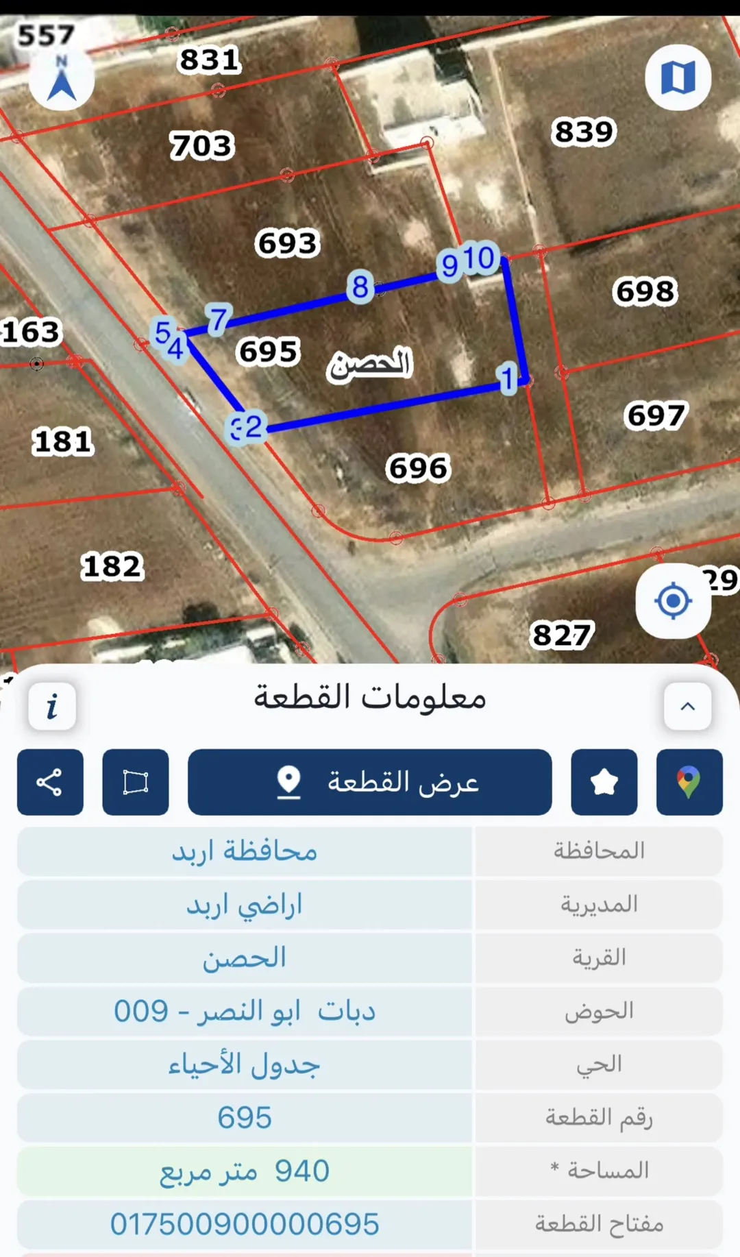 قطعة أرض للبيع في قلب اربد الحصن