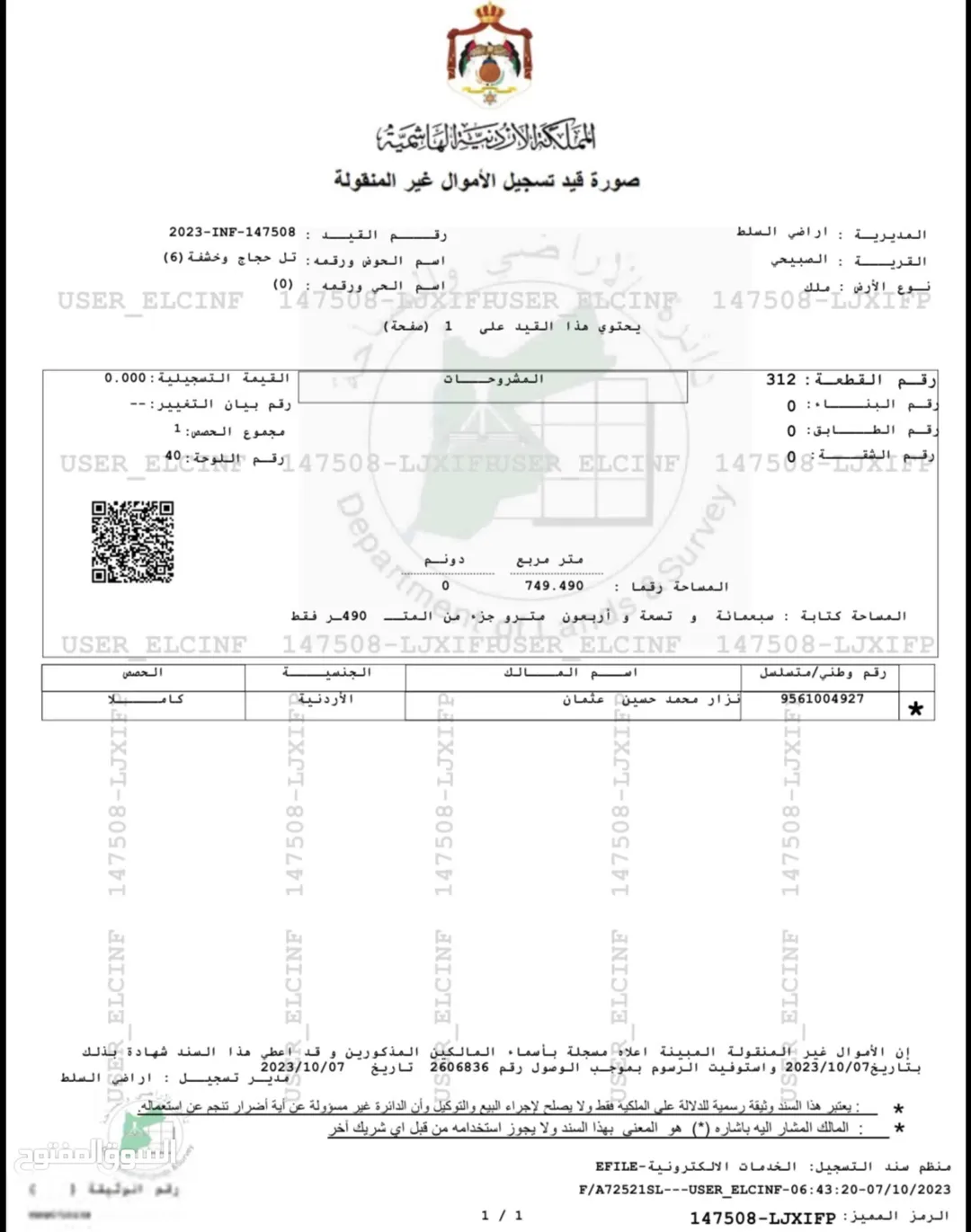 أرض زراعية مميزة للبيع في الصبيحي – السلط