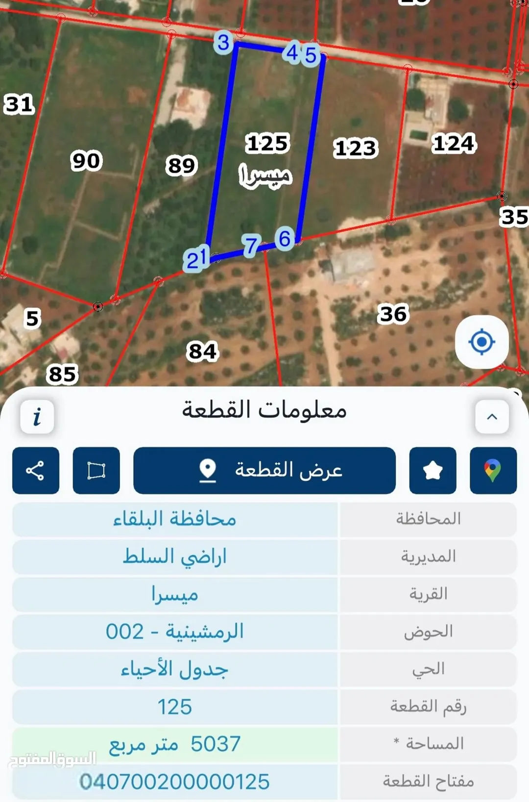 قطعة أرض مميزة مساحة 5 دونمات للبيع في السلط/الصبيحي ميسرا — صورة 2