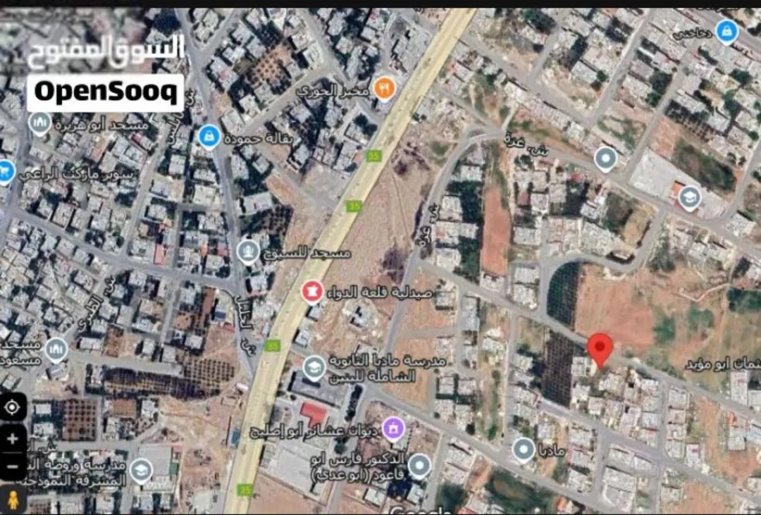 ارض سكنيه داخل مدينه مادبا بعد كنيسه الرسل باتجاه المدرسه الثانويه