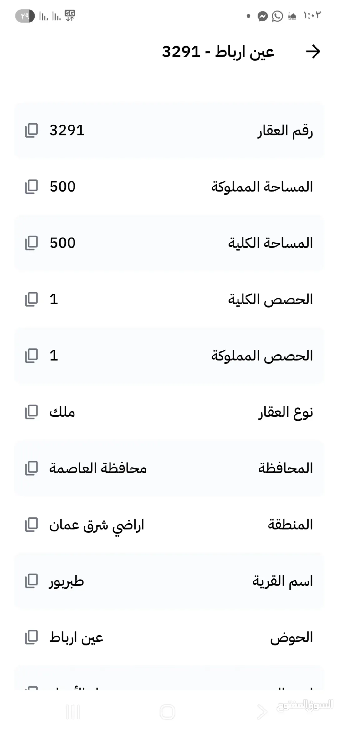 أرض للبيع في عين رباط – عمان