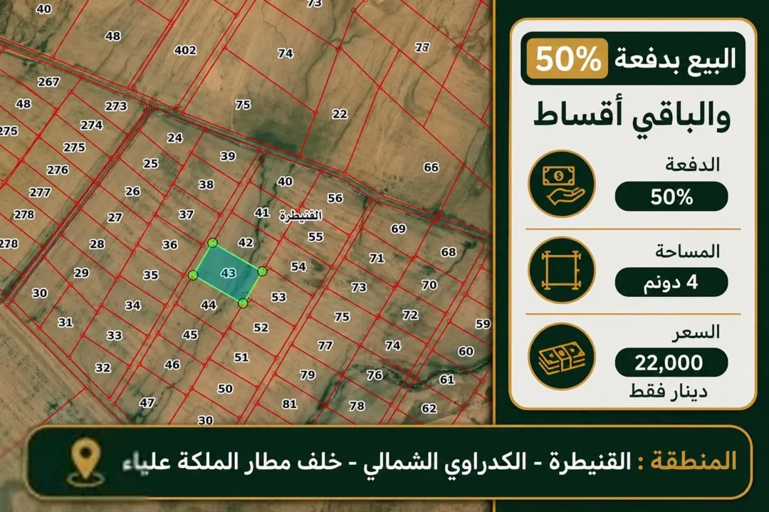 أرض سكنية للبيع في ناعور – عمان