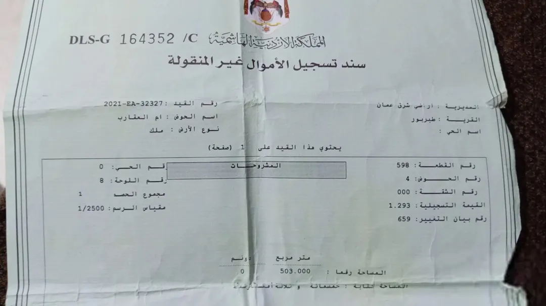 أرض سكنية مميزة للبيع في منطقة أم العقارب – طبربور