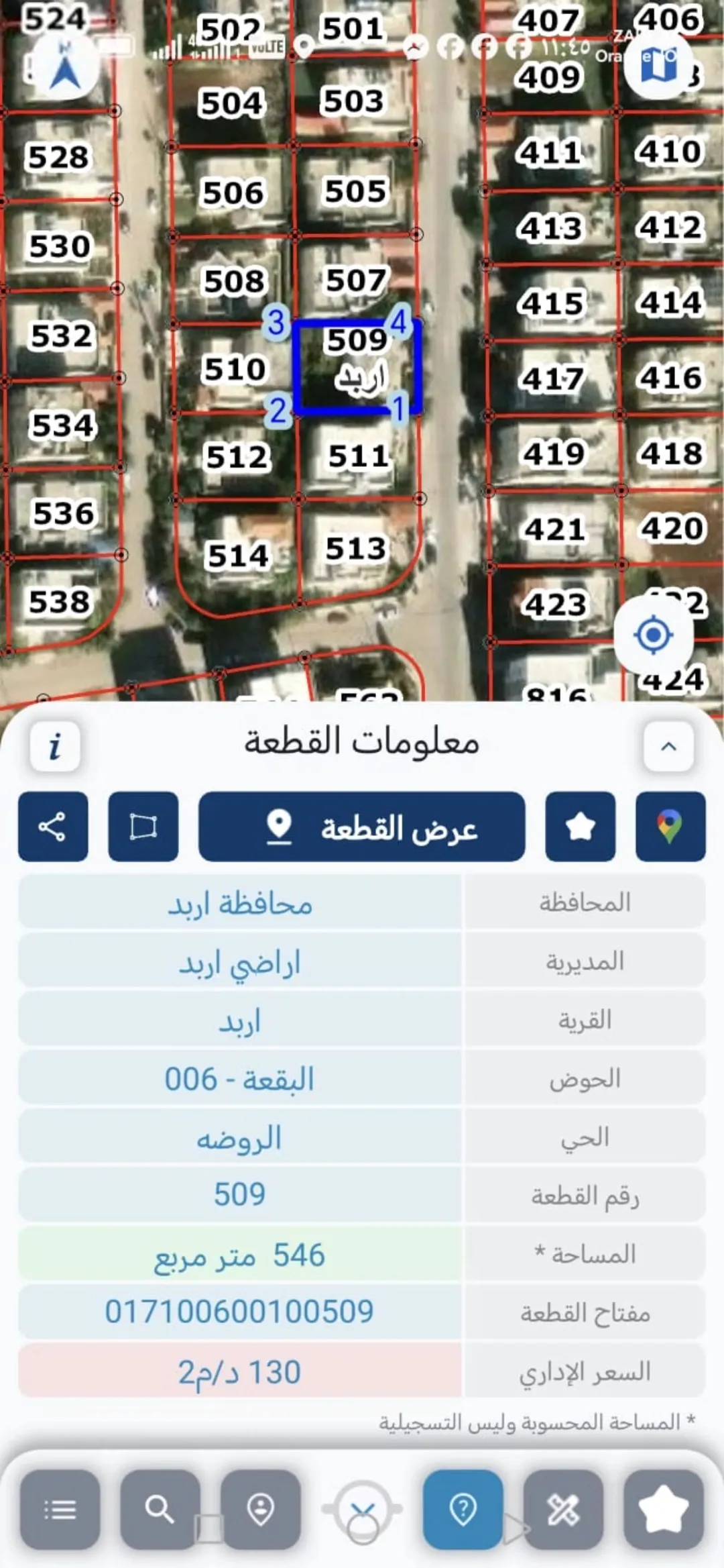 أرض مع منزل للبيع في حي الروضة – إربد