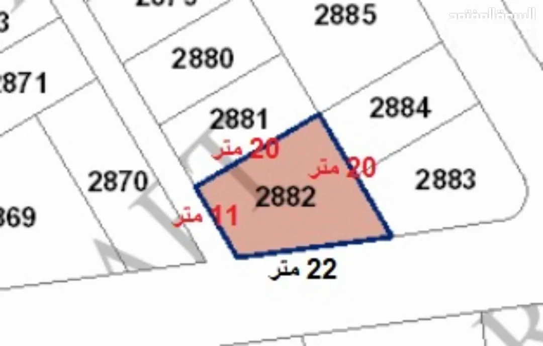 ارض للبيع الزرقاء جبل طارق 314 متر مربع تصلح لبناء اسكان