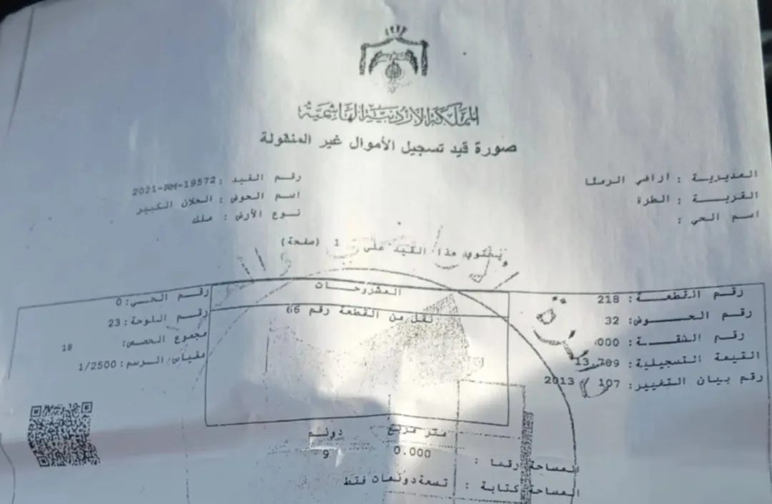 قطعة أرض مميزة للبيع 2 دونم واجهة مزدوجة