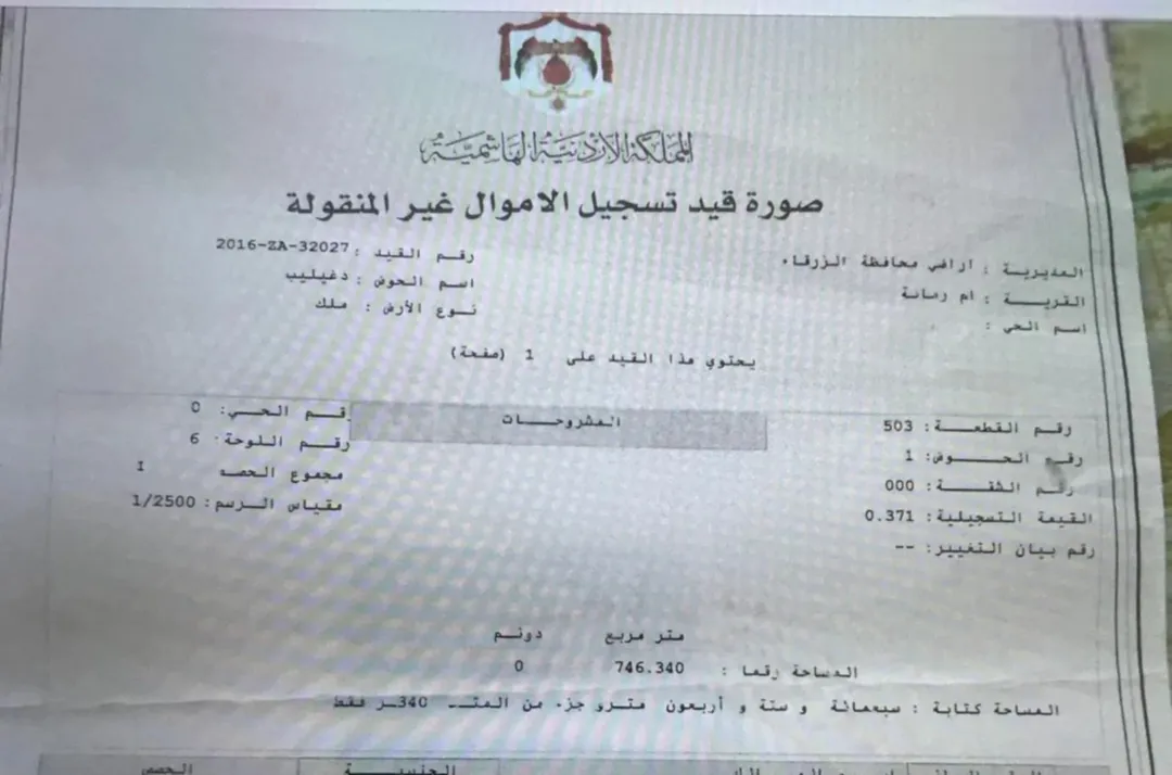 ارض للبيع ام رمانه مرتفعه موقعها جميل مقابل مقابل قصر حكيم قريبه من بلديه بيرين